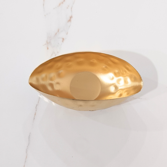 4.5" Golden Metal Eye Shape Urli for Candle Making and Home Decor