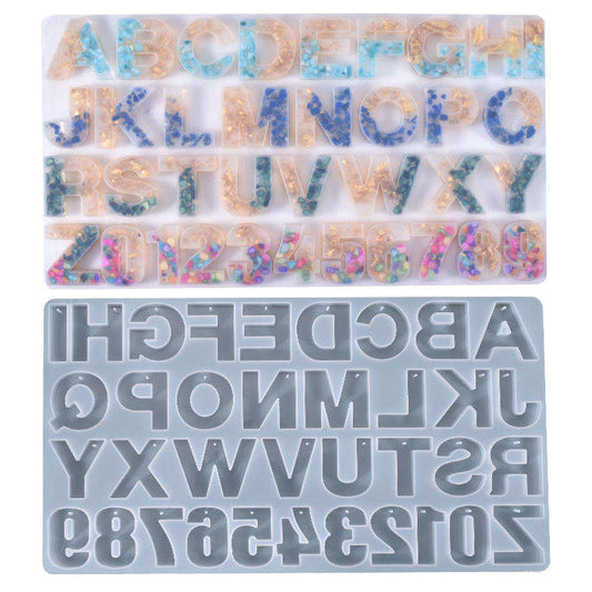 ABCD Alphabet Keychain Mould with Hole