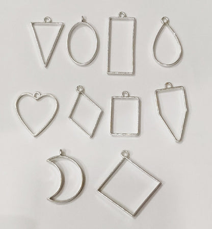 Pendant & Earing Bezels Silver (10 pcs)