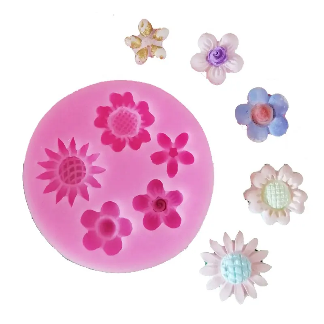 5 Cavity Flower Mould