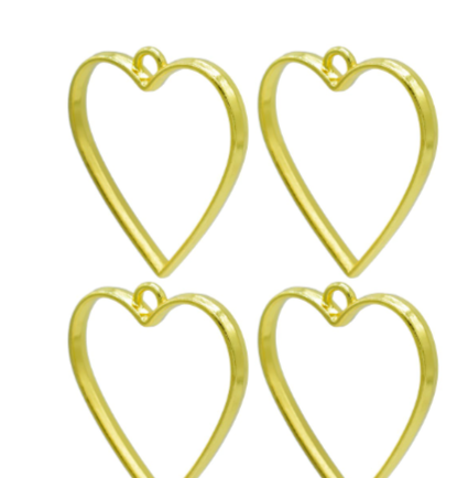 5 in 1 Gold Heart Bezels Set