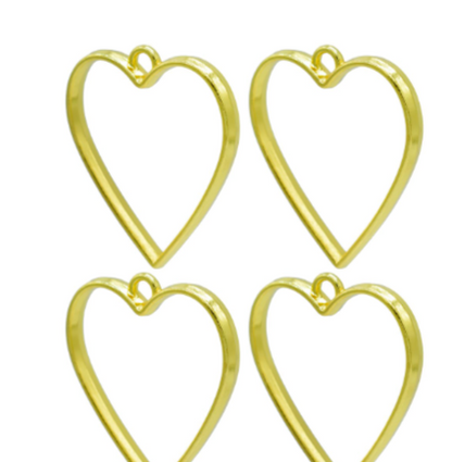5 in 1 Gold Heart Bezels Set
