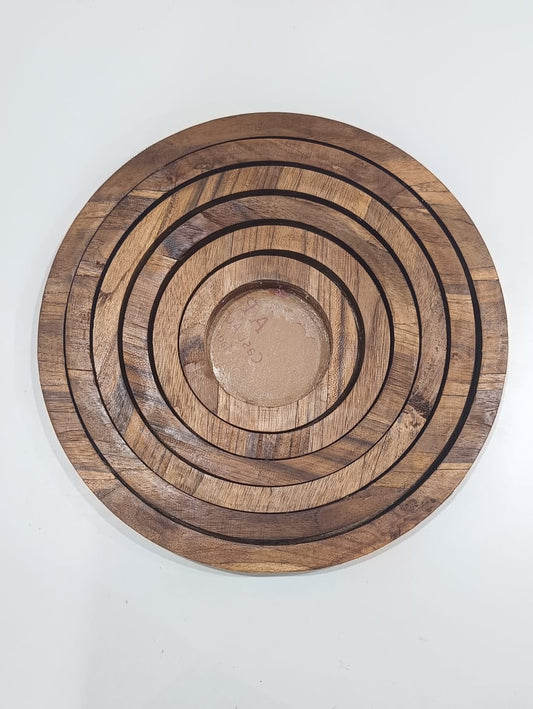 Round Teakwood Acrylic Frame