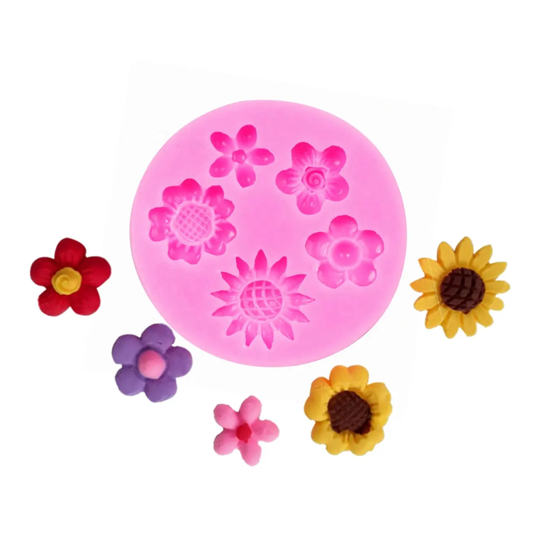 5 Cavity Flower Mould