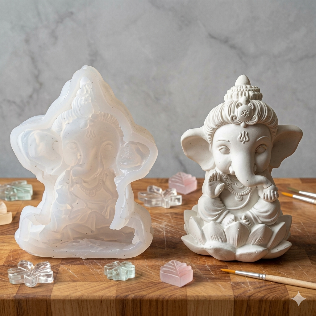 Ganesh Silicone Mould (3" , 1Pc)