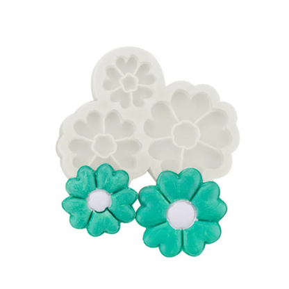 3 Cavity Heart Flower Mould