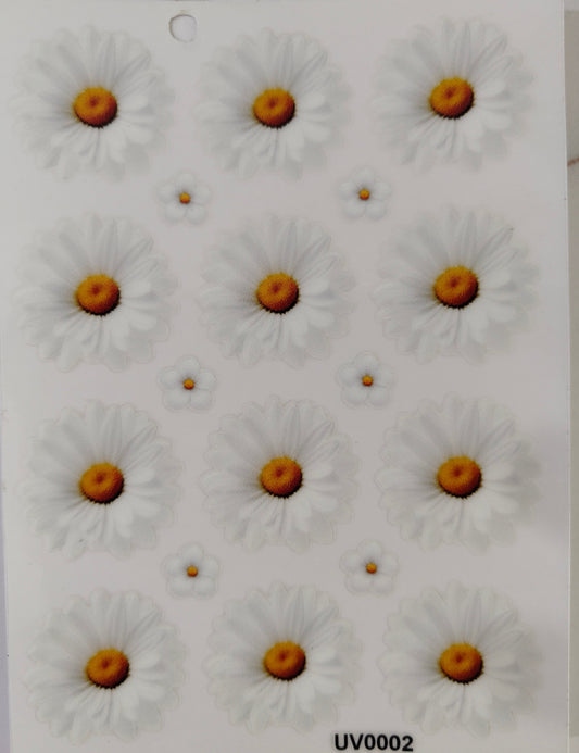 Daisy Flower UV DTF Sticker (2 pc)