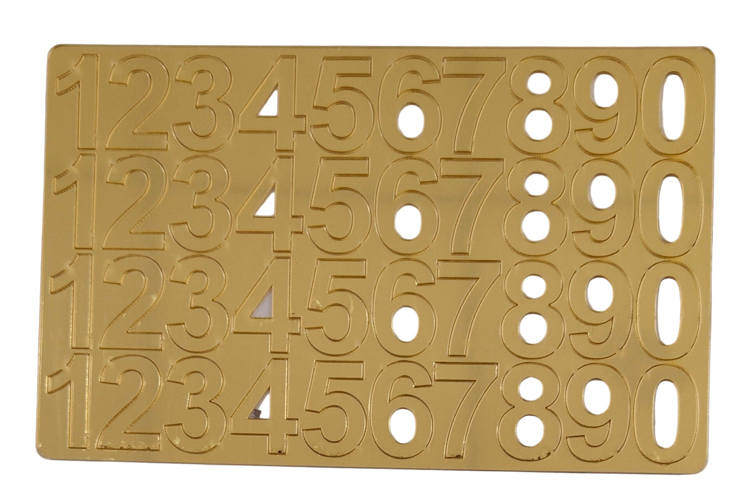 Gold Number Stencil Acrylic