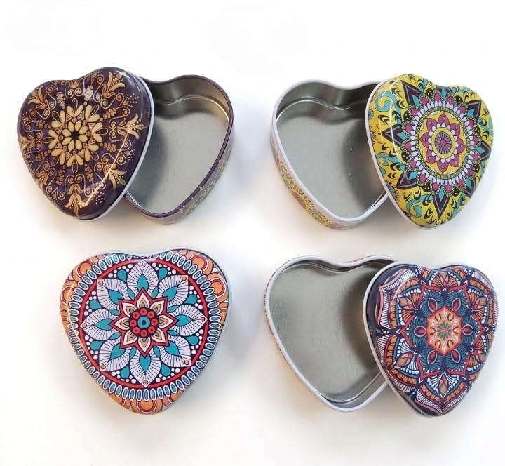 Heart Shape Tin Jar (2 Pc )