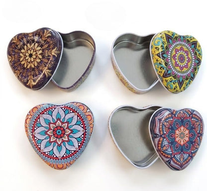 Heart Shape Tin Jar (2 Pc )