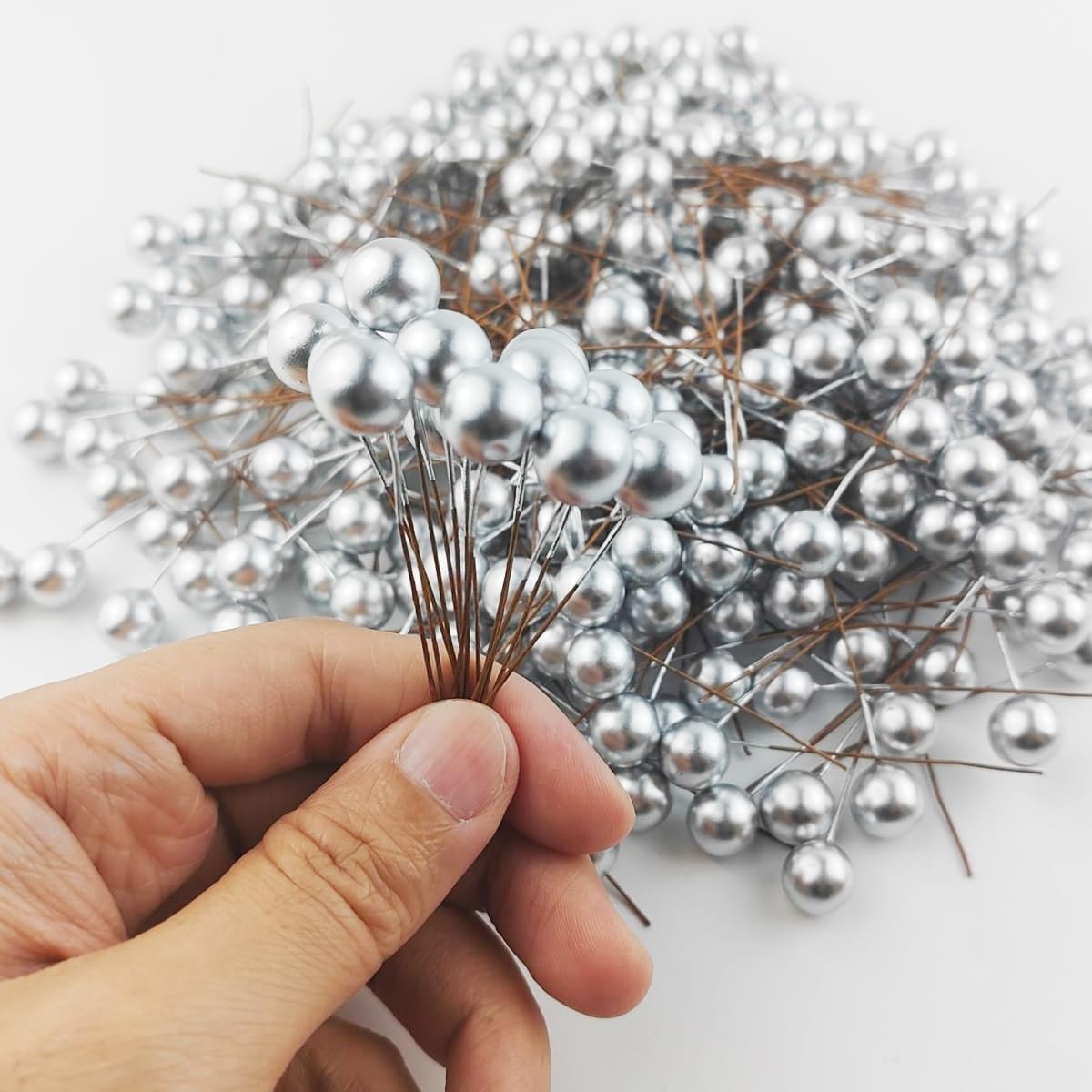 Faux Ball Topper Silver (12mm, 100 pc)
