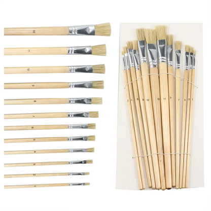 Stencil Brush Flat Long Handle