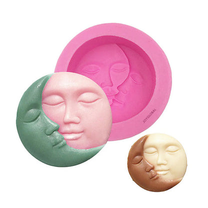 Sun Moon Face 1 Cavity Candle Making Mould