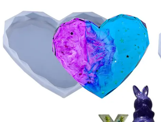 Diamond Heart Silicone Mould (5 Inch ,12 MM)