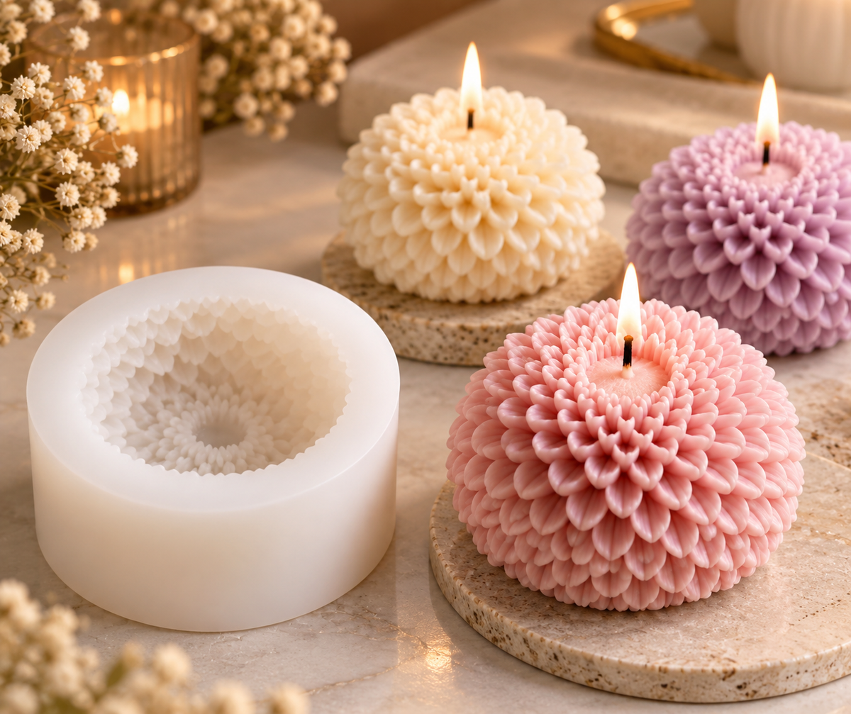 Small Flower Candle Mould (2 Pc)
