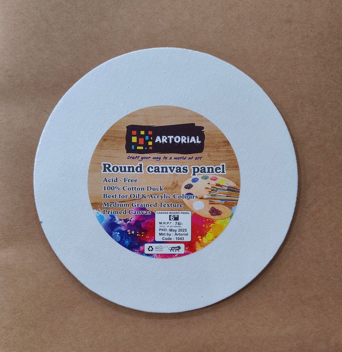 Canvas Board Round (6 Inch, 2 Pc)