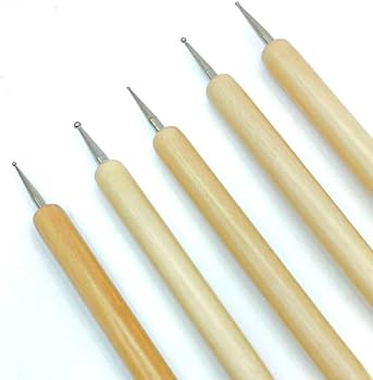 Emboss Tool With Brush Wooden 2 Side(5pc)