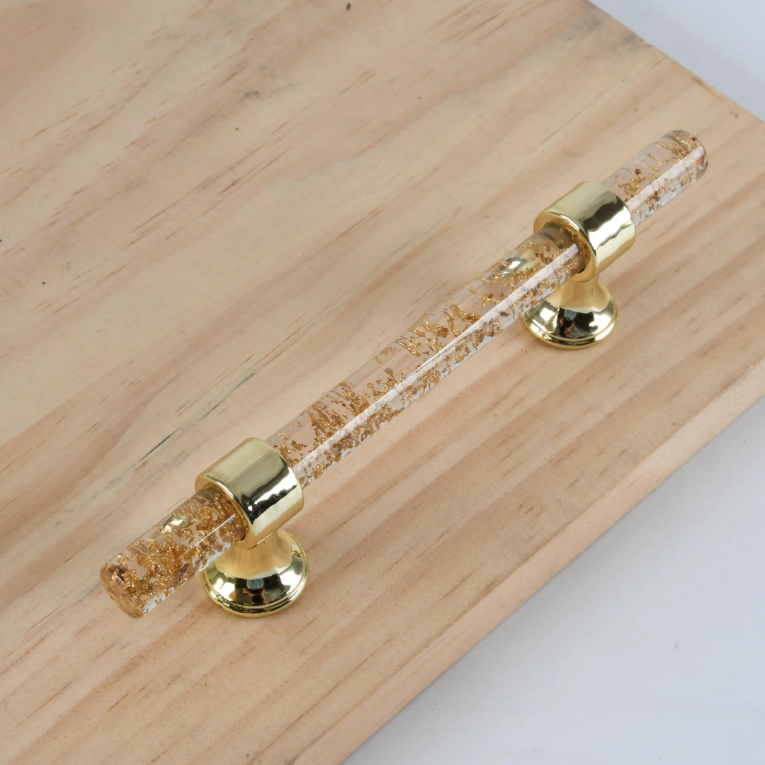 Transparent Handle Gold (2 Pc)