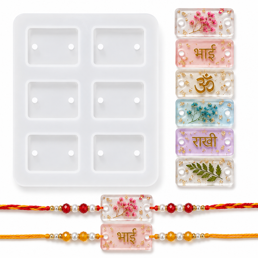 6 Cavity Rectangle Rakhi Mould ( 1 pc)