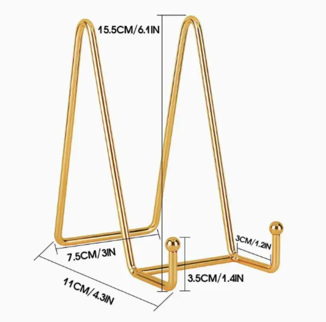 Frame Holder Display Stand Iron Gold 6 Inch