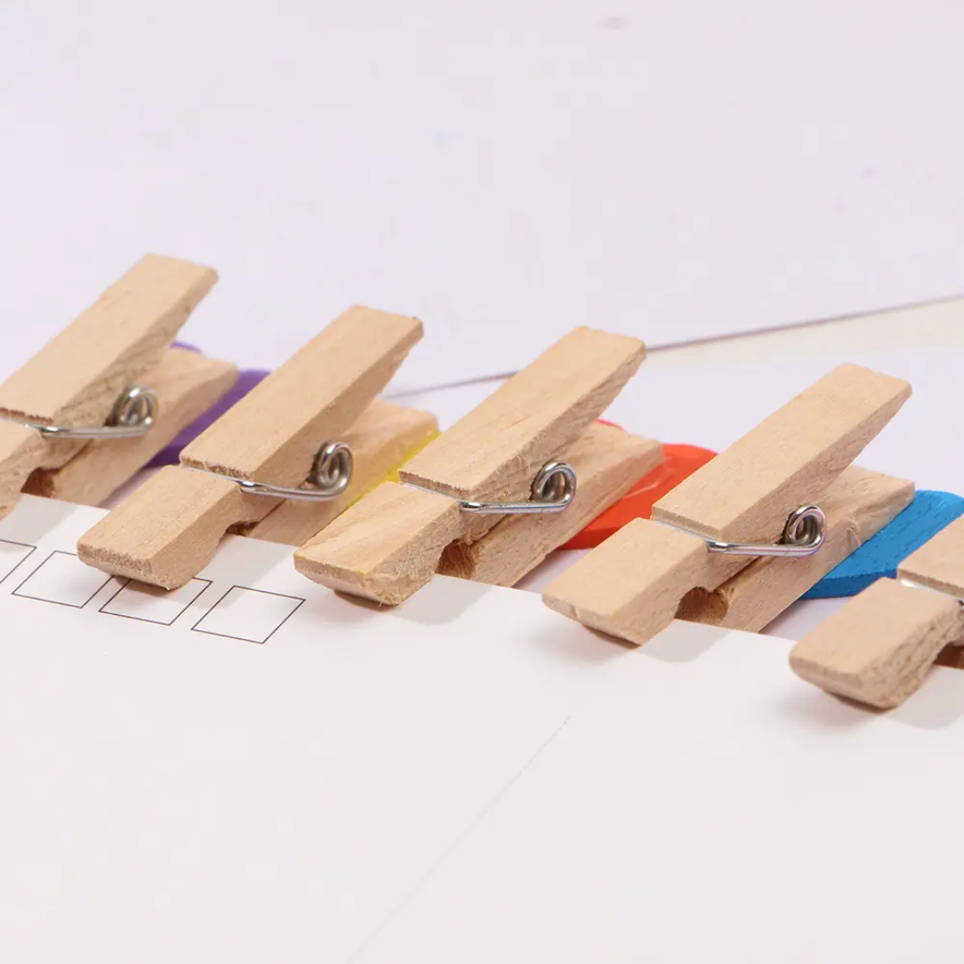Wooden Design Clip Pkt Heart