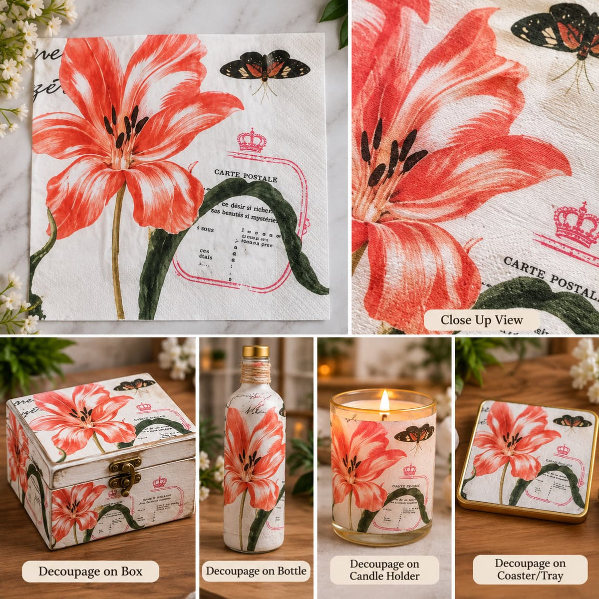 Decoupage Tissue Paper  (12 Pc)