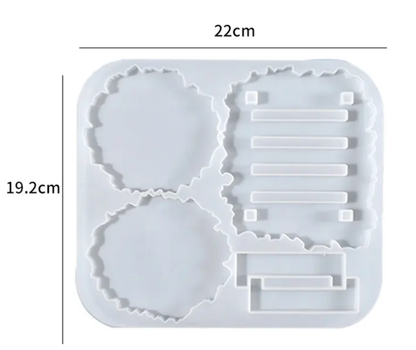 Round Agate Coaster With Stand Set