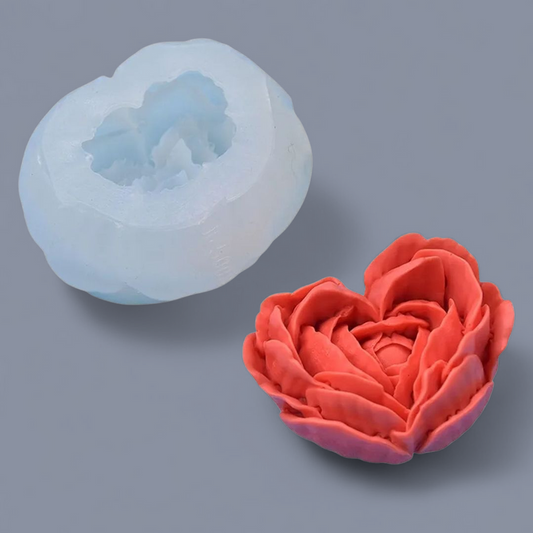 Rose Heart Flower 1 Cavity Candle Making Mould