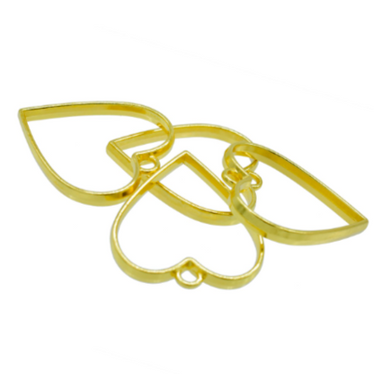 5 in 1 Gold Heart Bezels Set