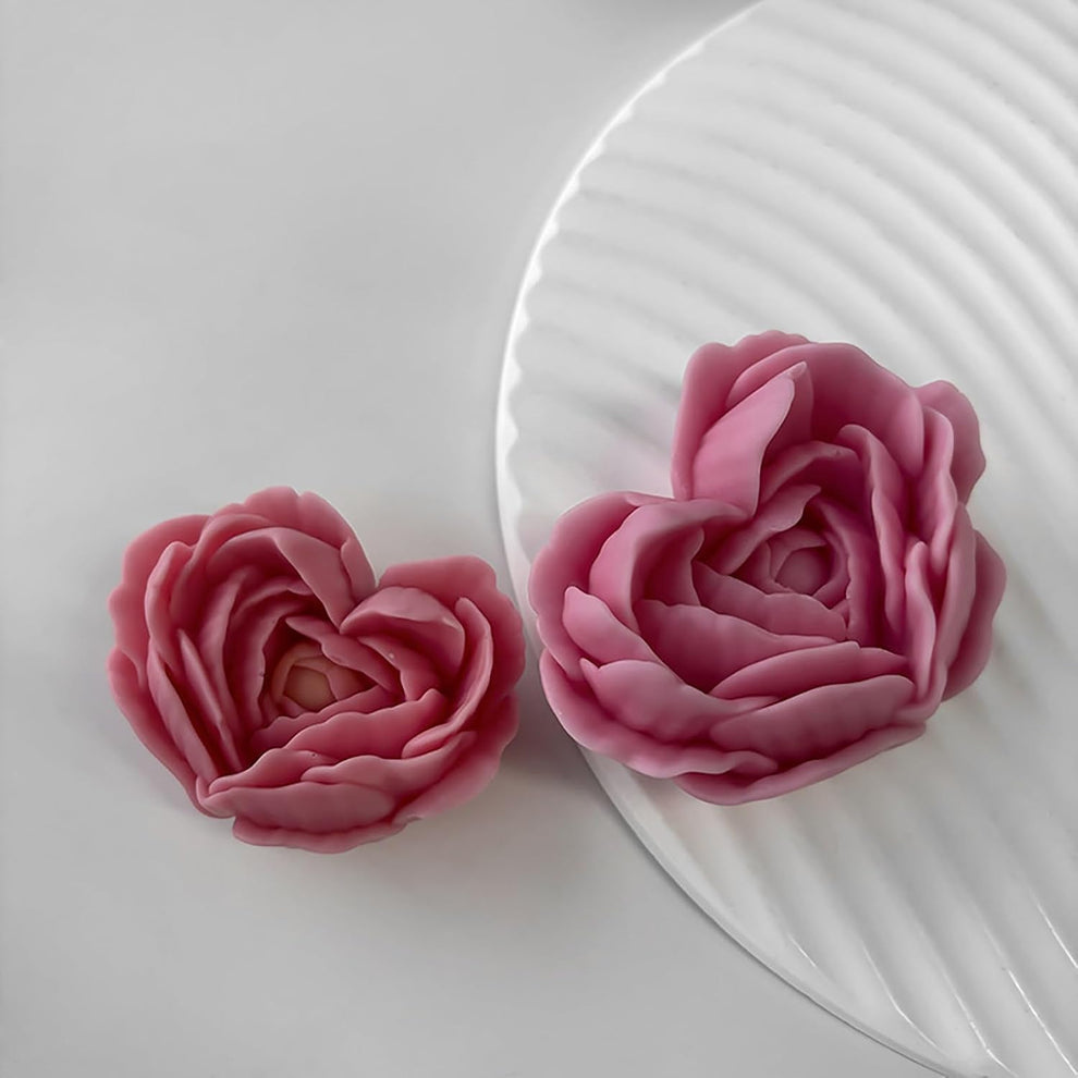 Rose Heart Flower 1 Cavity Candle Making Mould