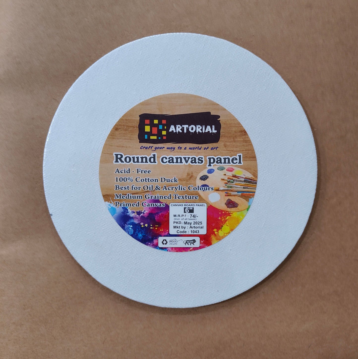 Canvas Board Round (6 Inch, 2 Pc)