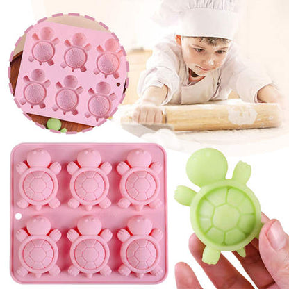 6 Cavity Turtle Silicone Mould (1 Pc)