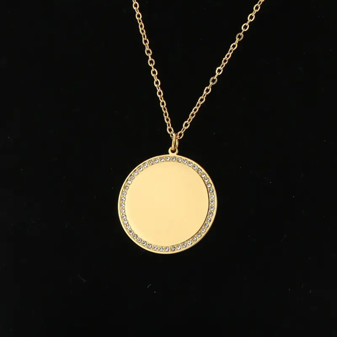 Round Diamond Golden Pendant (6 Pcs)