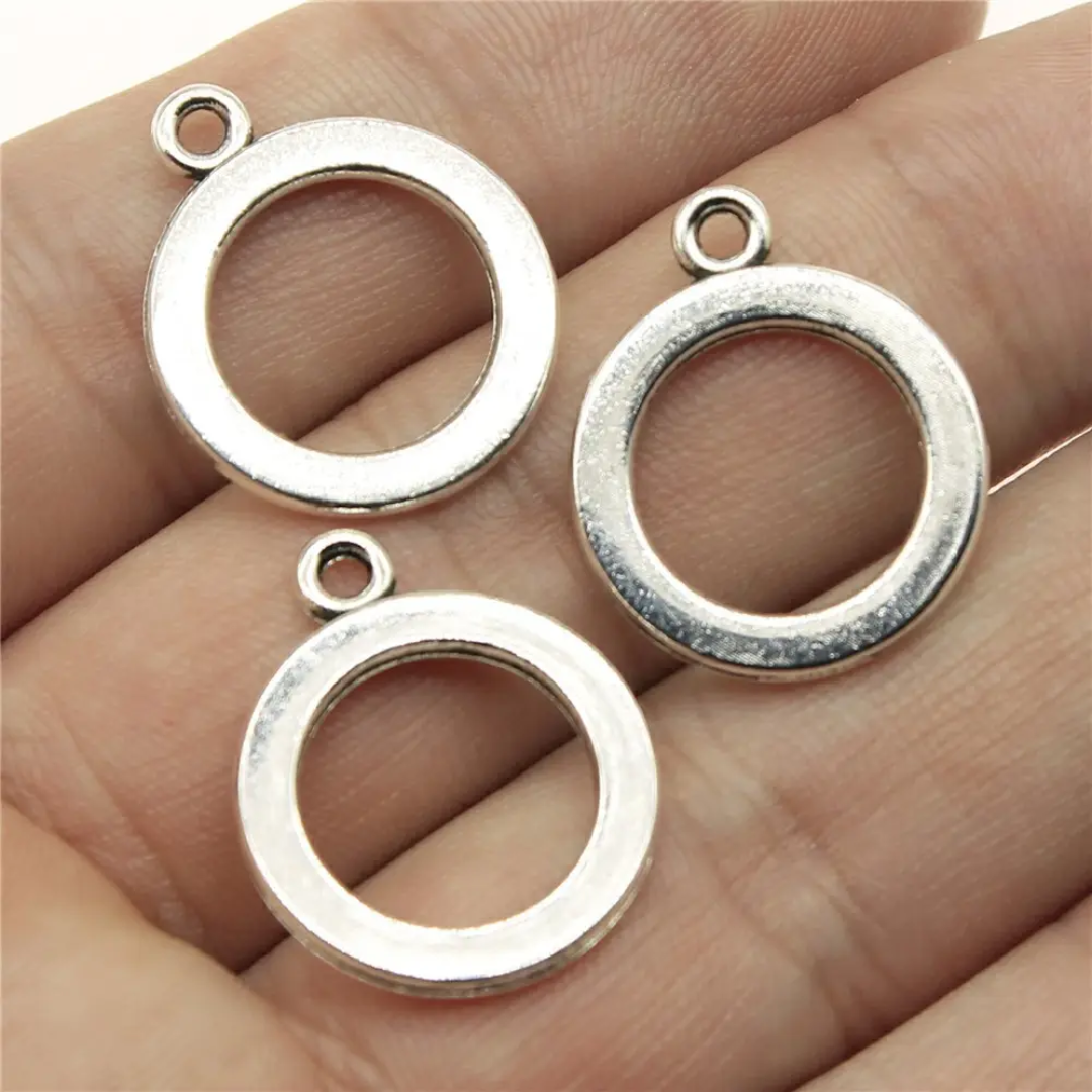 Silver Round Big Bezel Set (6 Pc)