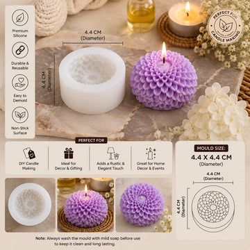 3D Dahila Shape Candle Mould (2 pc)