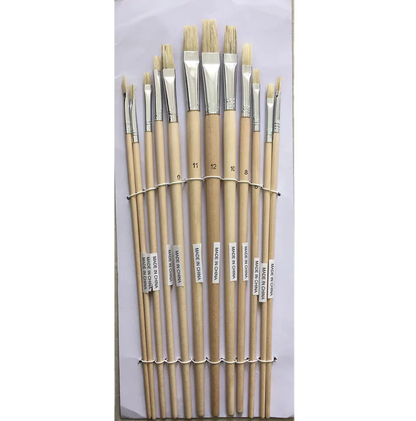 Stencil Brush Flat Long Handle