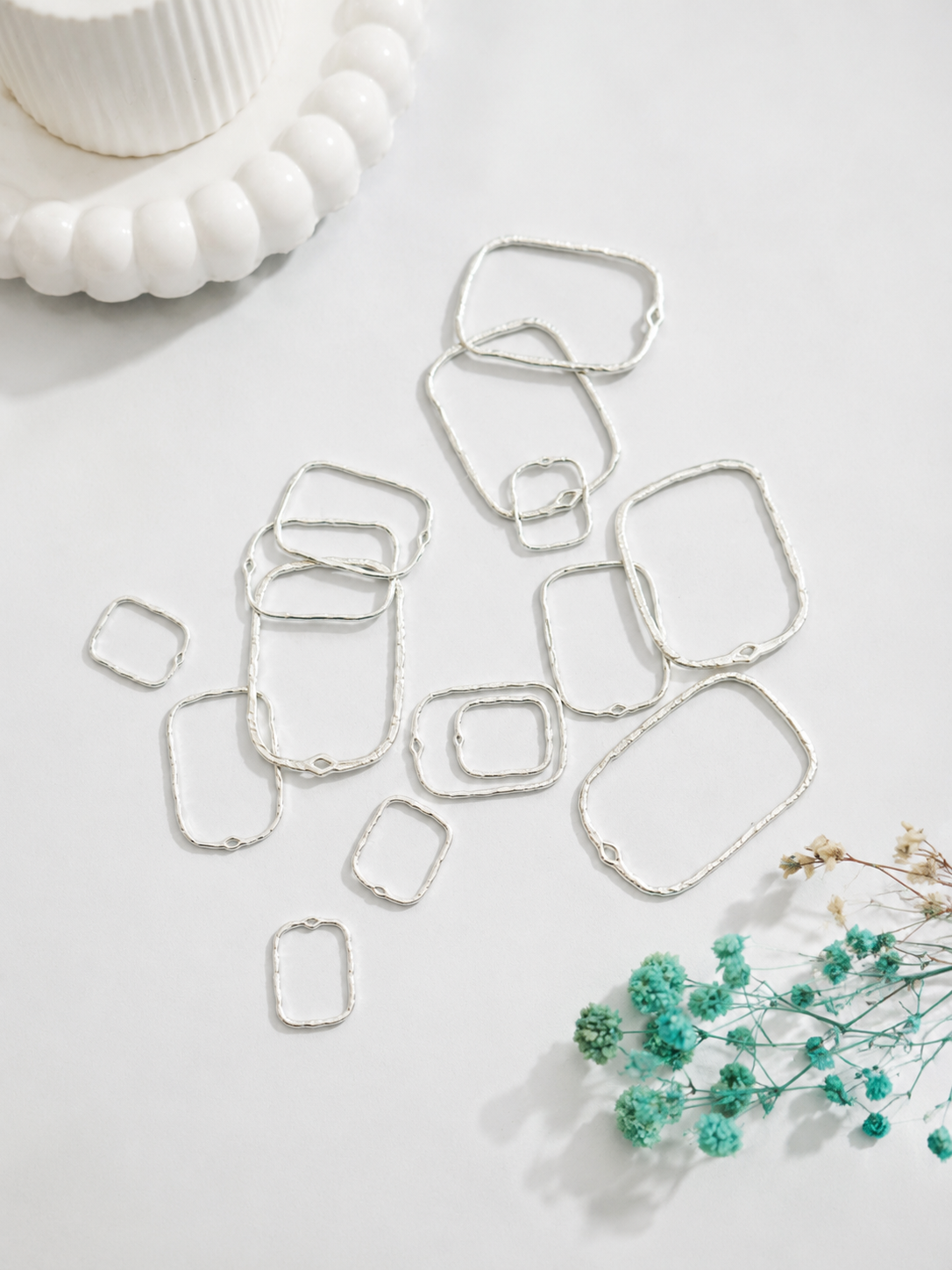 Square Bezel Silver (15 pc)