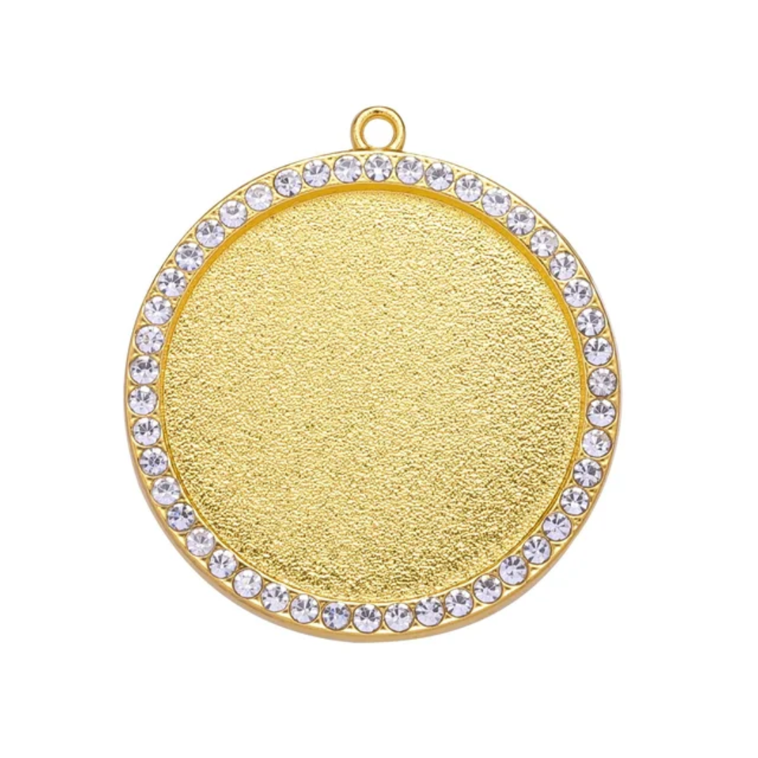 Round Diamond Golden Pendant (6 Pcs)