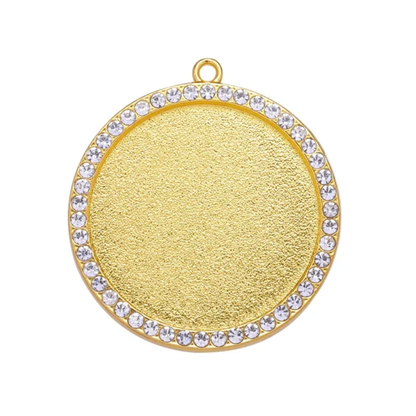 Round Diamond Golden Pendant (6 Pcs)