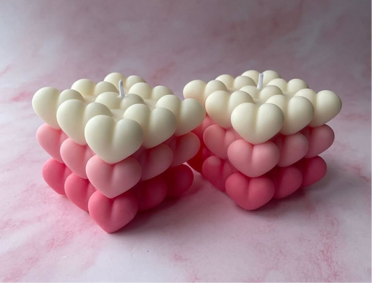 Love Heart Rubic Candle Making Mould