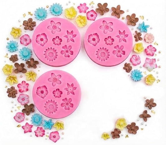 6 Cavity Mini Flower Silicone Mould (1 Pc)