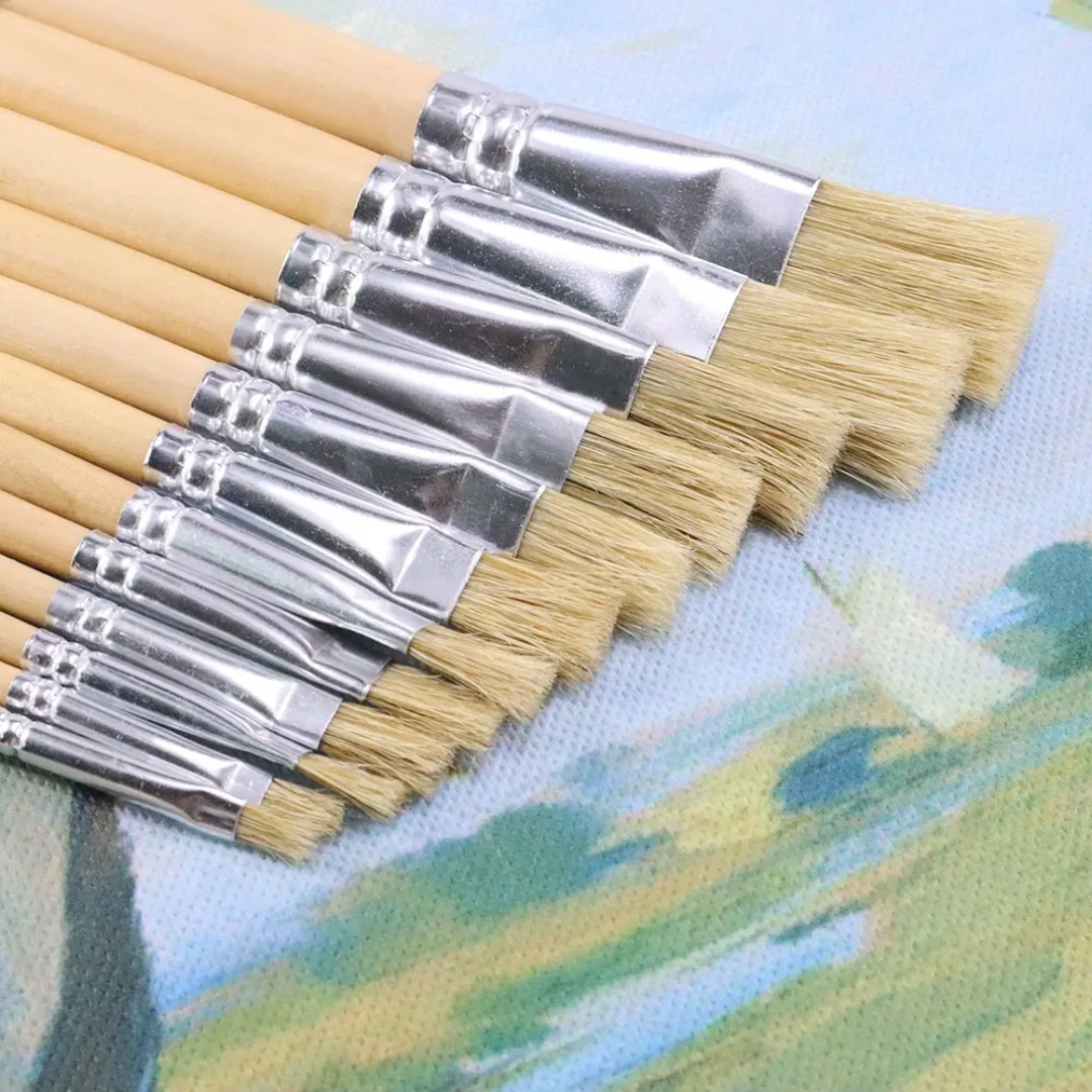 Stencil Brush Flat Long Handle