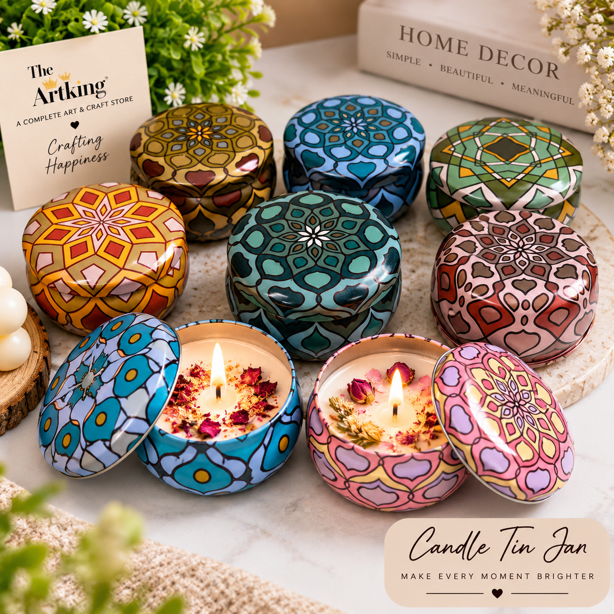 Round Shape Tin Jar (2 Pc)