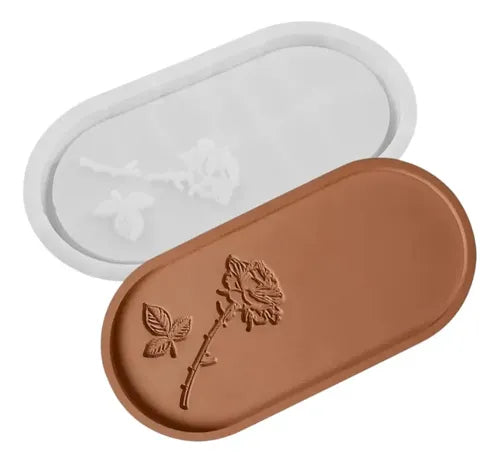 Rose Oval Tray Mould (1 Pc)