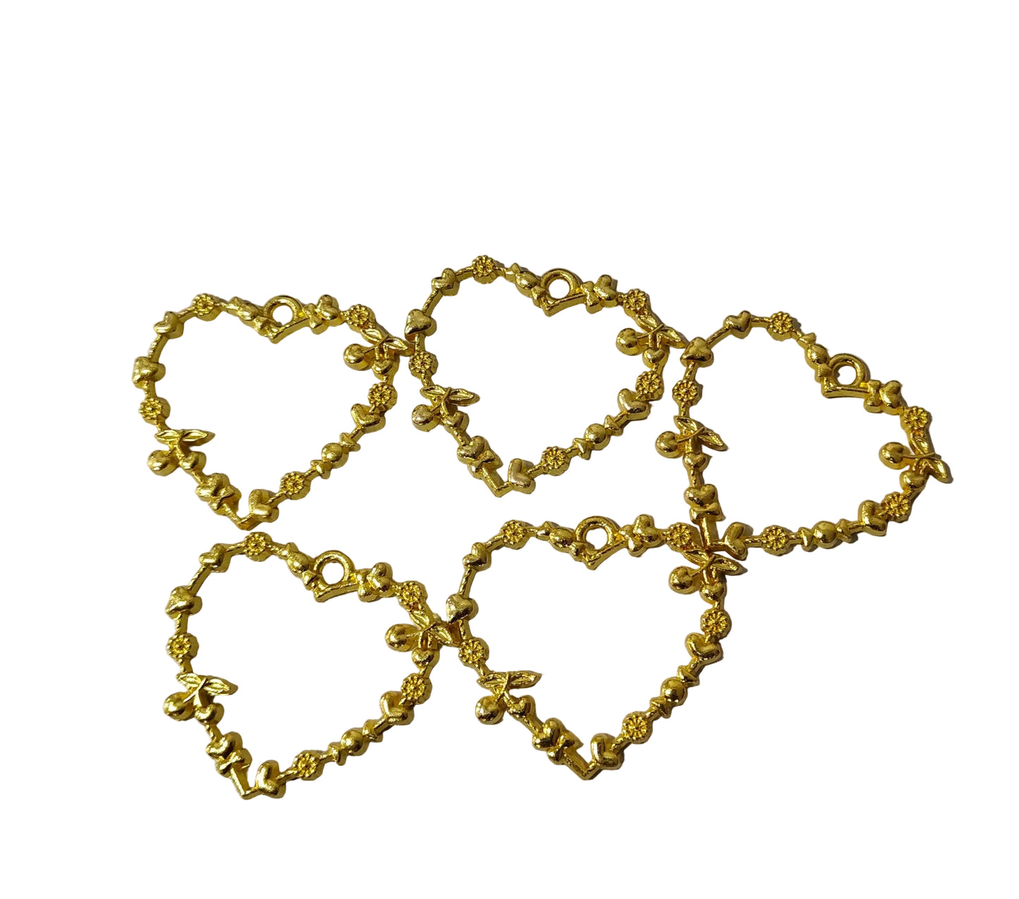 Designer Heart Bezel Golden (5 Pcs)