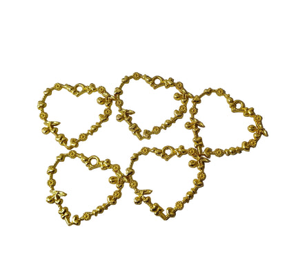 Designer Heart Bezel Golden (5 Pcs)
