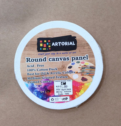 Canvas Board Round (4 Inch , 2 pc)