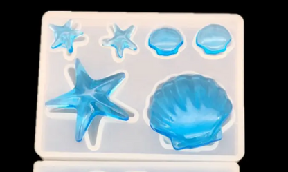 6 Cavity Star & Shall Keychain Mould