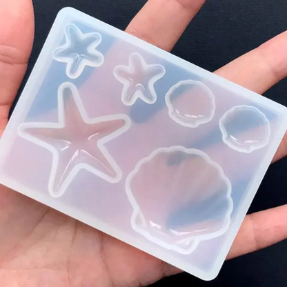 6 Cavity Star & Shall Keychain Mould