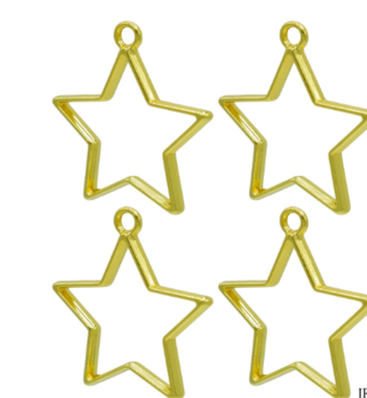 Golden Star Shape Bezels (5 pc)